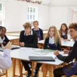 Teenage Students Listening To Teacher In Art Class